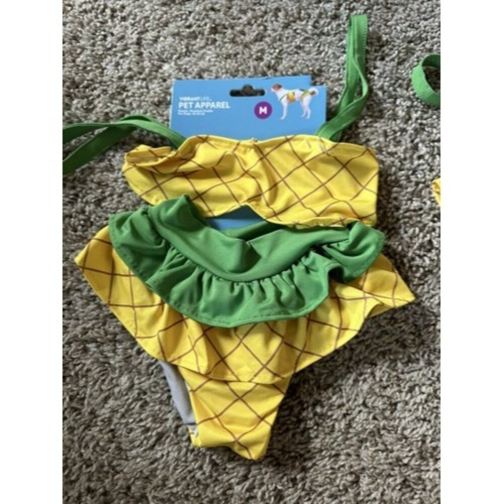 Vibrant Life Pet Swimsuit Bikinis Dog Costume Summer Dresses Beach Skirts Size M